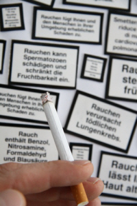 Warnung auf Zigarettenschachtel