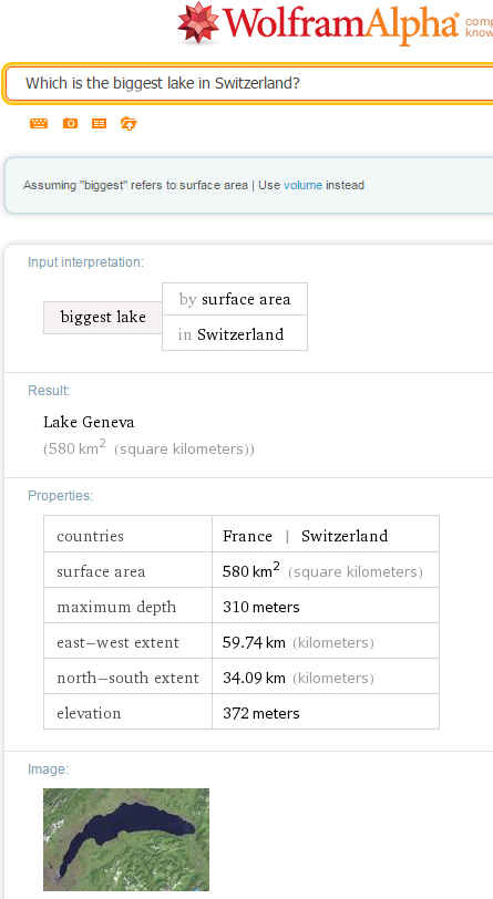 WolframAlpha beantwortet fast jede Frage